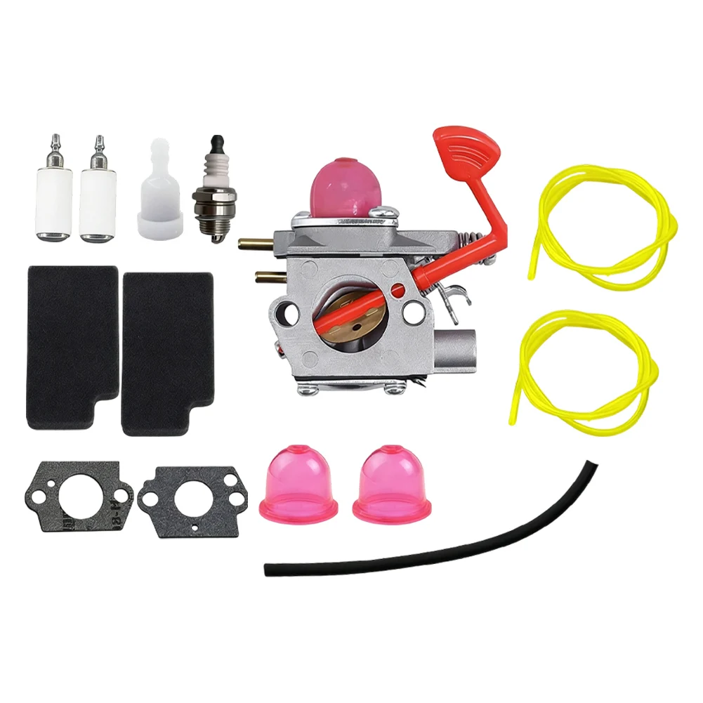 WT-875 Carburettor Kit with Air Filter for Poulan BVM200C BVM200VS and Compatible Gas Blower Models Replacement