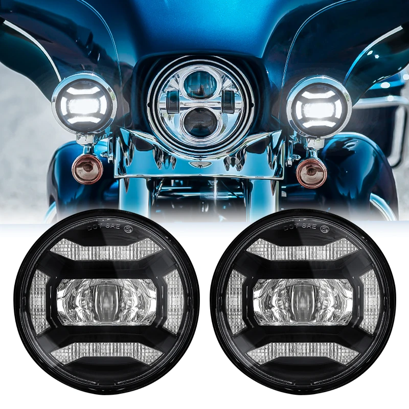 

4.5“ 4 1/2 inch Driving Passing Light Auxiliary Lamp for Harley Classic Road King Touring Softail Indian Chieftain Motorcycle