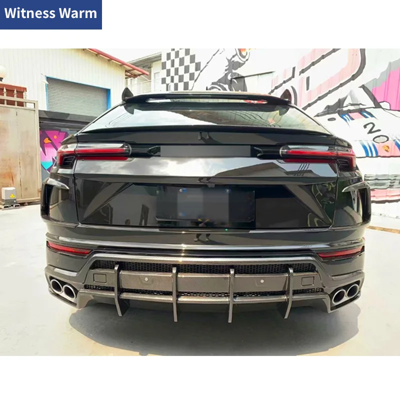 Car Rear Trunk Top Lip Spoiler Roof Wings Carbon Fiber For Lamborghini Urus 2018-2021