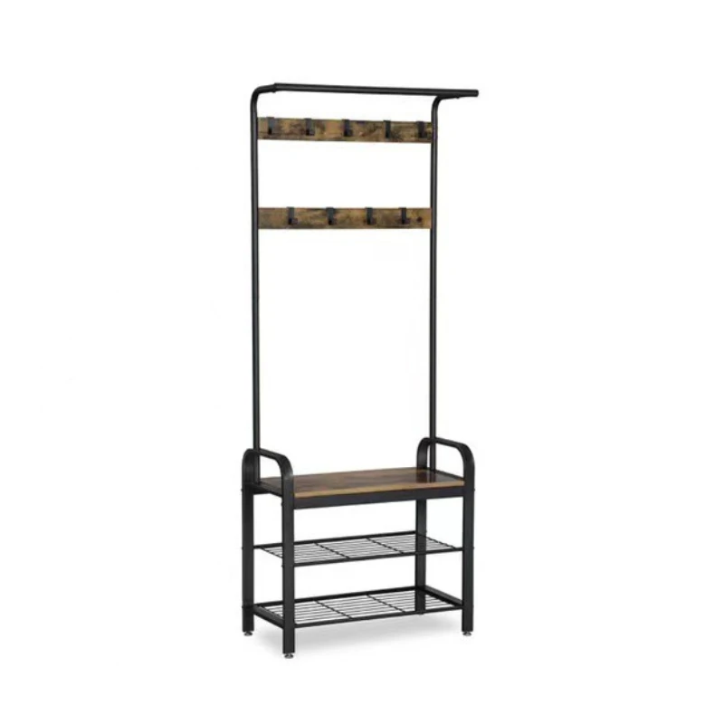 Coat rack rack, living room with shoe stool, bedroom universal 4-in-1 coat rack rack