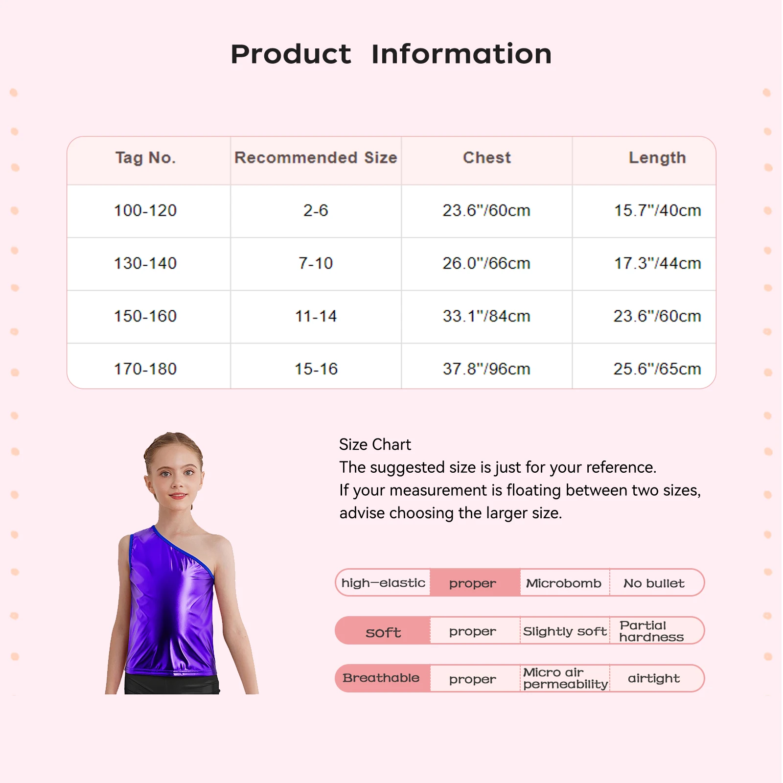 سترة تشجيع معدنية للأطفال البنات بكتف واحد بدون أكمام، ملابس رقص الجاز، ملابس رقص الهيب هوب والجاز الأنيقة