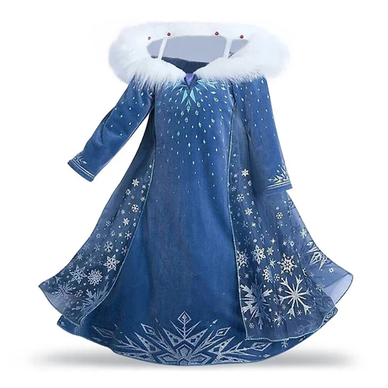 2026 Girls Snow Queen 2 rhinestones dress Kids Carnival new Elza white costume children birthday party frocks clothes for  3E3R4 view 5