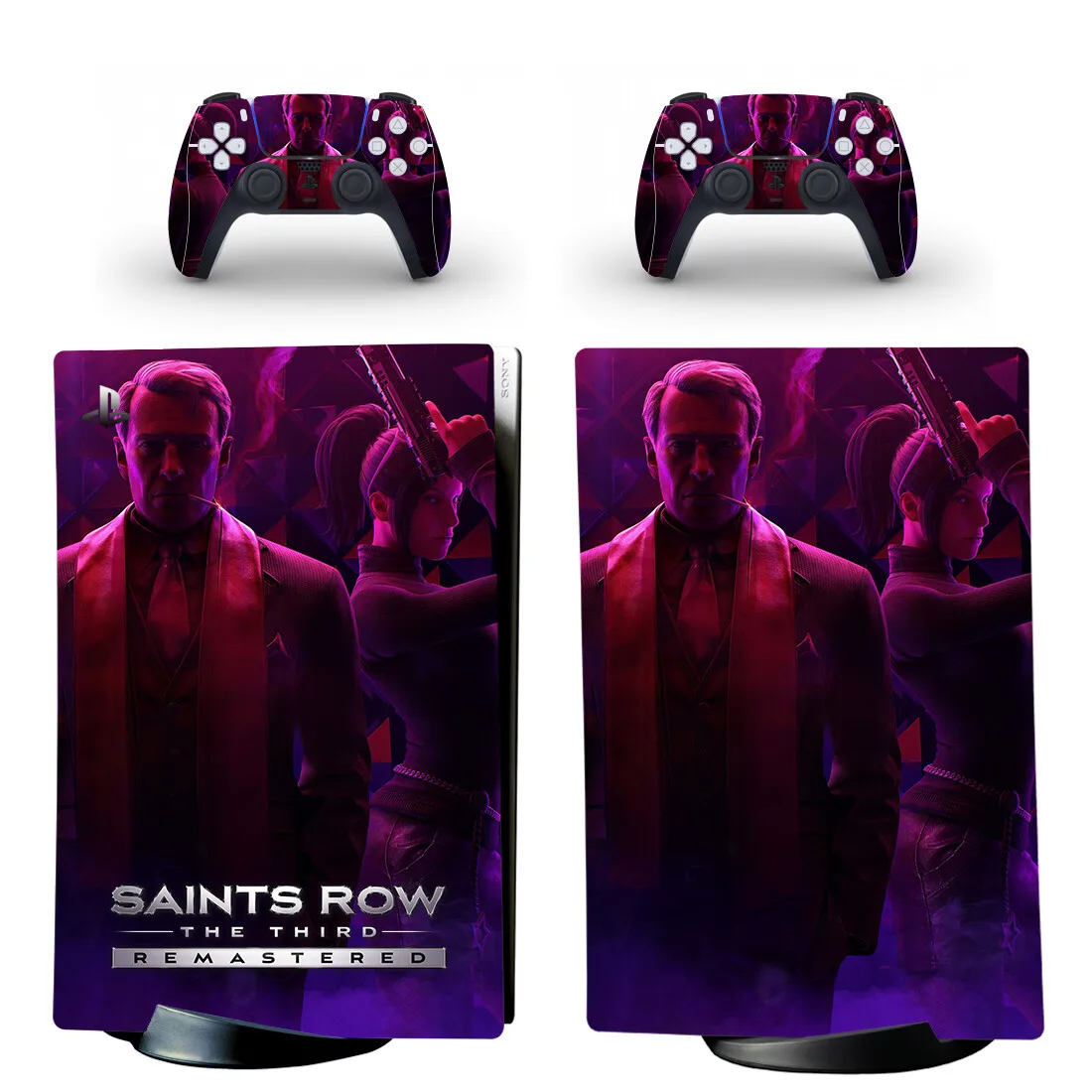 Saints Row The Third Remastered PS5 Digital Skin Sticker Decal Cover for Console & 2 Controllers Vinyl Skins