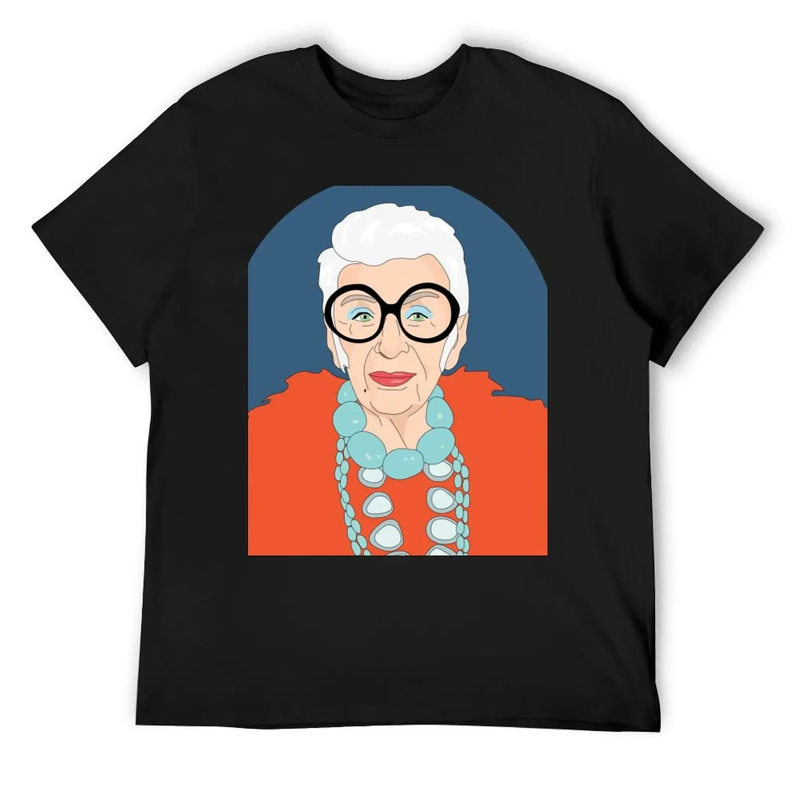 Iris Apfel Portrait Orange Coat T-Shirt anime figures graphic tee shirt Men's clothing