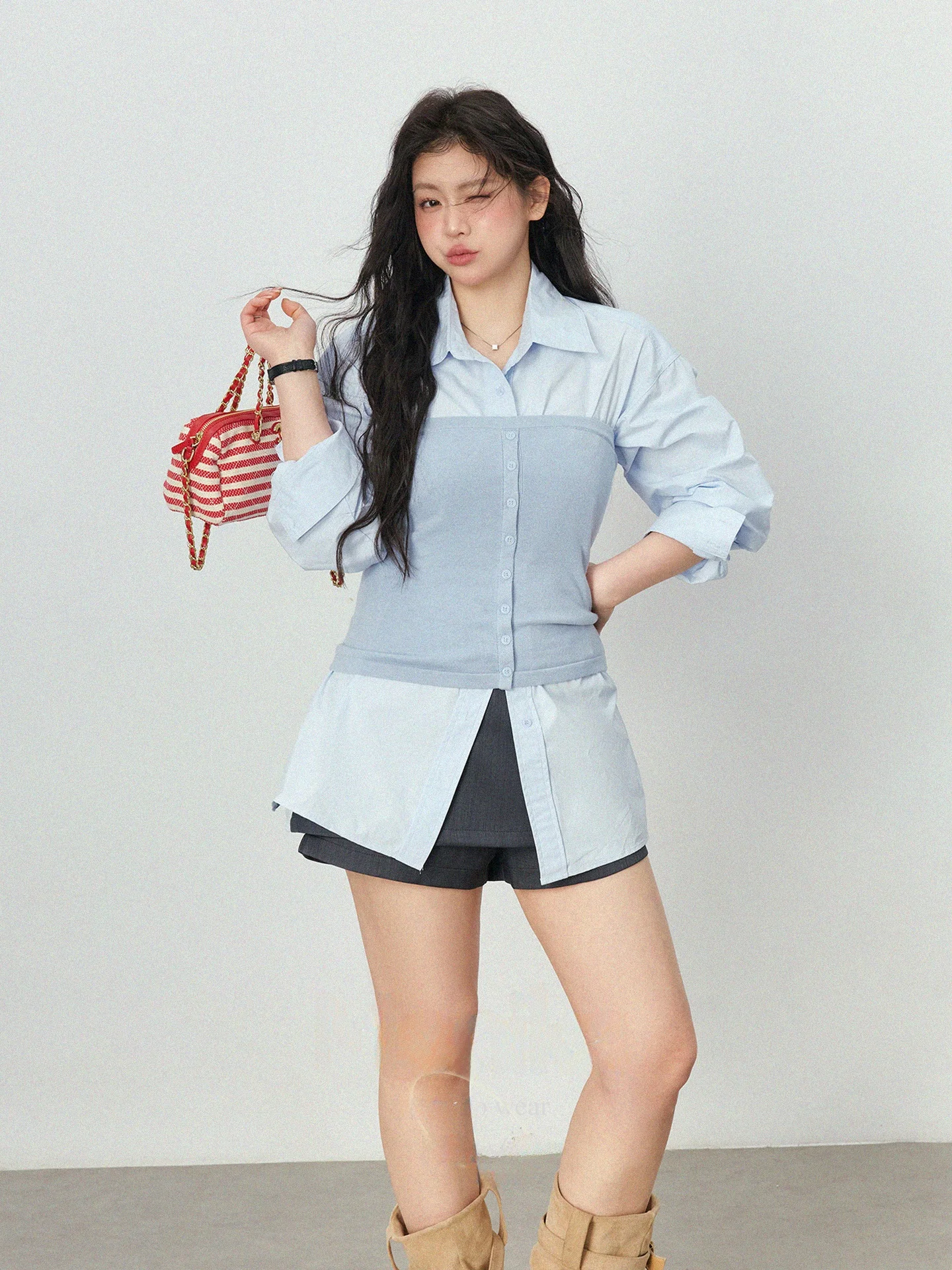 

plus Size Women's Knitted Waist-Cinching Tube Top Summer Wear Sleeveless Versatile Outerwear Casual Fit Mid-Length Cover-Up