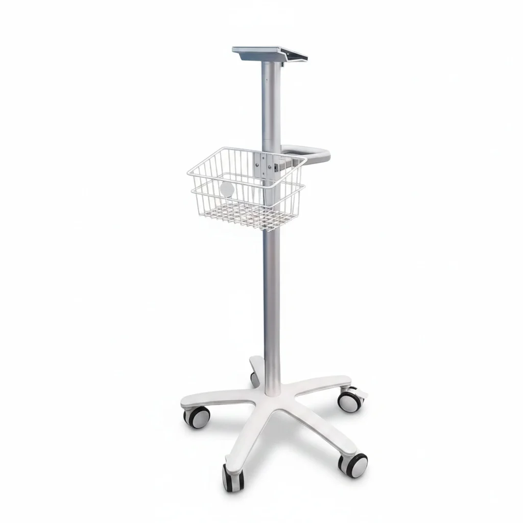 

Patient Monitor Trolley, ABS Aluminum Alloy Rolling Monitor Stand, Heavy Duty Medical Mobile Cart for Hospital Use