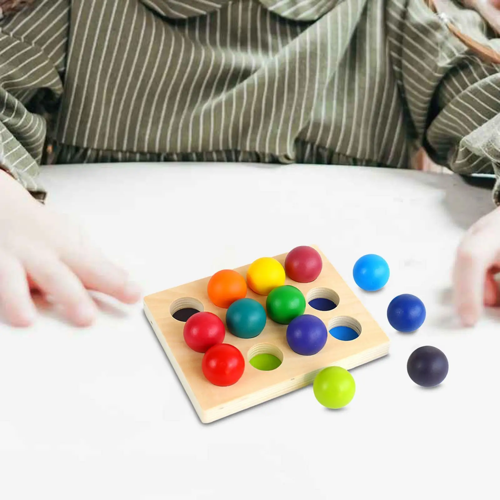 Houten kleursorteerballen Spel Zintuiglijke training Logisch denken Peg Board