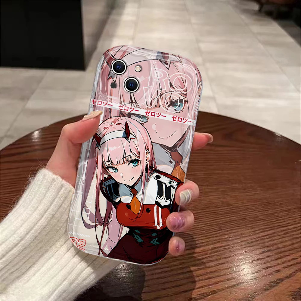 Anime Darling in the Franxx 3D Wave Case For iPhone 15 14 13 12 11 Pro Max Mini X XR XSMAX 8 7 6S Plus Soft Silicone Cover