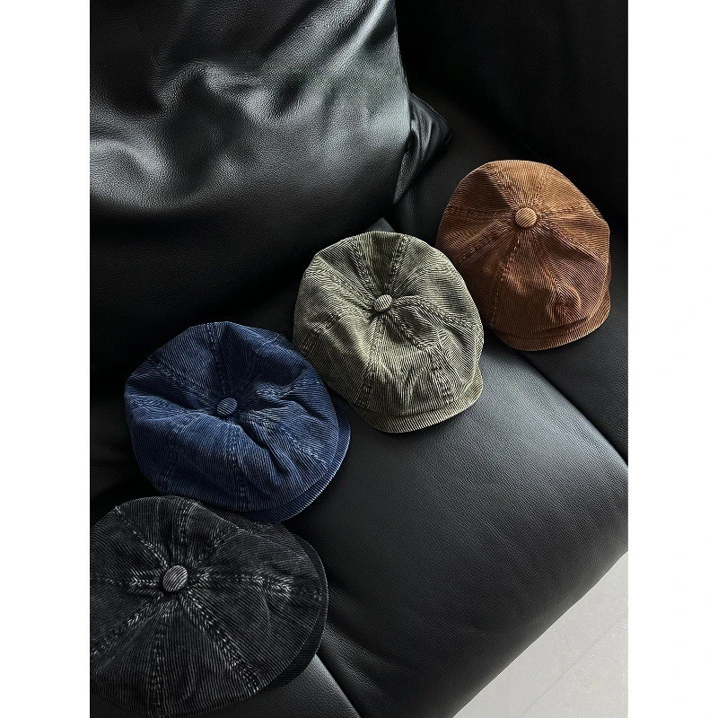 

Corduroy Berets Men Newsboy Hat Spring Autumn Beret Hat Octagonal Cap English Style Street Cap Warm Headwear Women Painter Hat