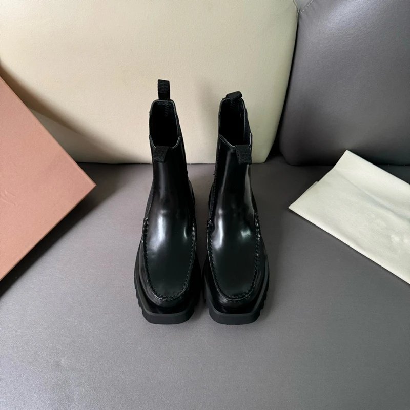 Maxdutti na jesienno-zimową modę ręcznie robione botki ze skóry bydlęcej brytyjskie Retro minimalistyczne zamki Chelsea Boots damskie