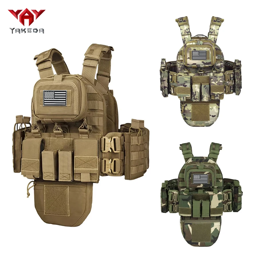 

Многофункциональный тренировочный жилет YAKEDA с застежкой-змеей, креплением MOLLE, для использования на открытом воздухе.