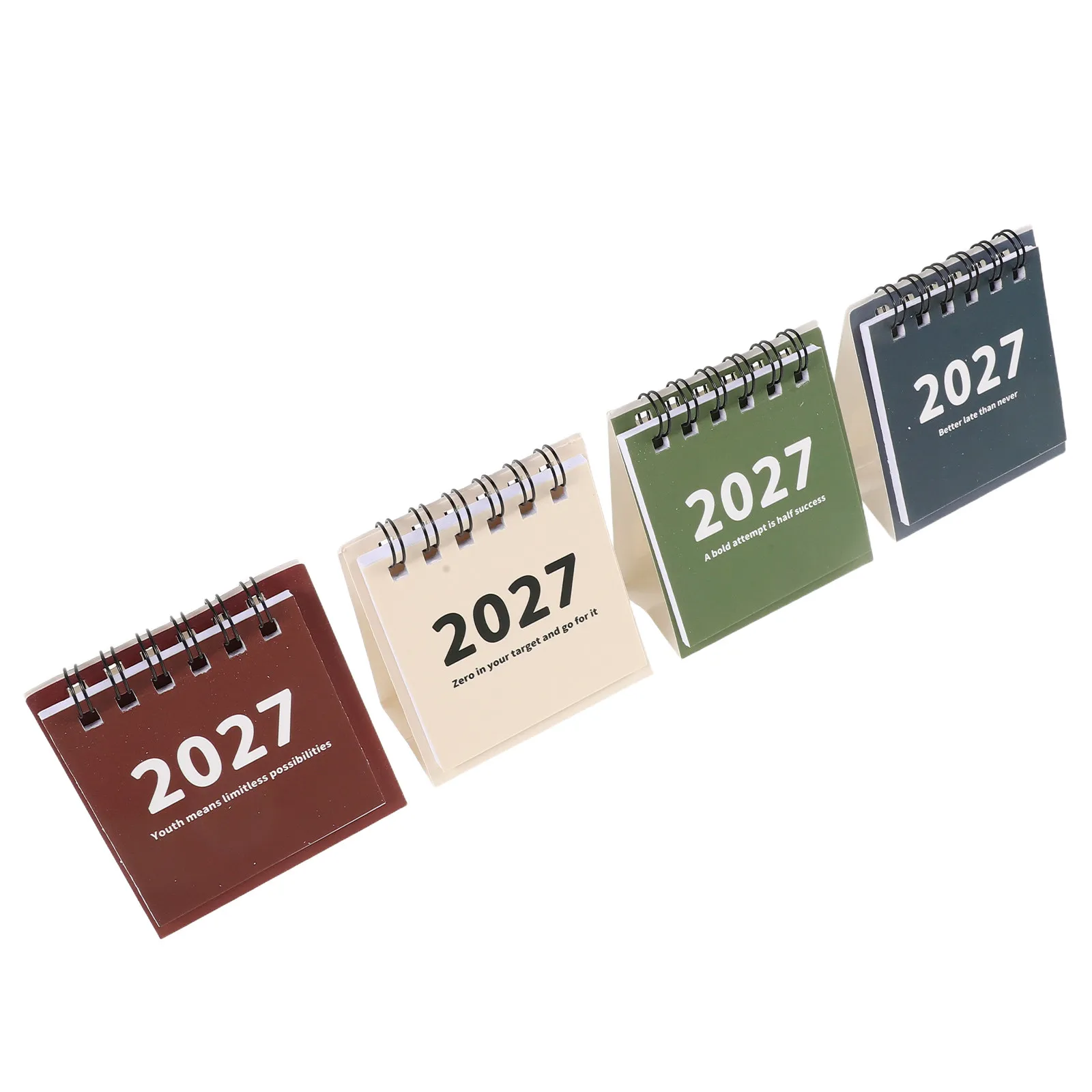 4Pcs Mini Desk Calendar 2027 Compact Small Standing Flip Monthly Paper Desktop Planner for Office Work Mini Flip Calendar