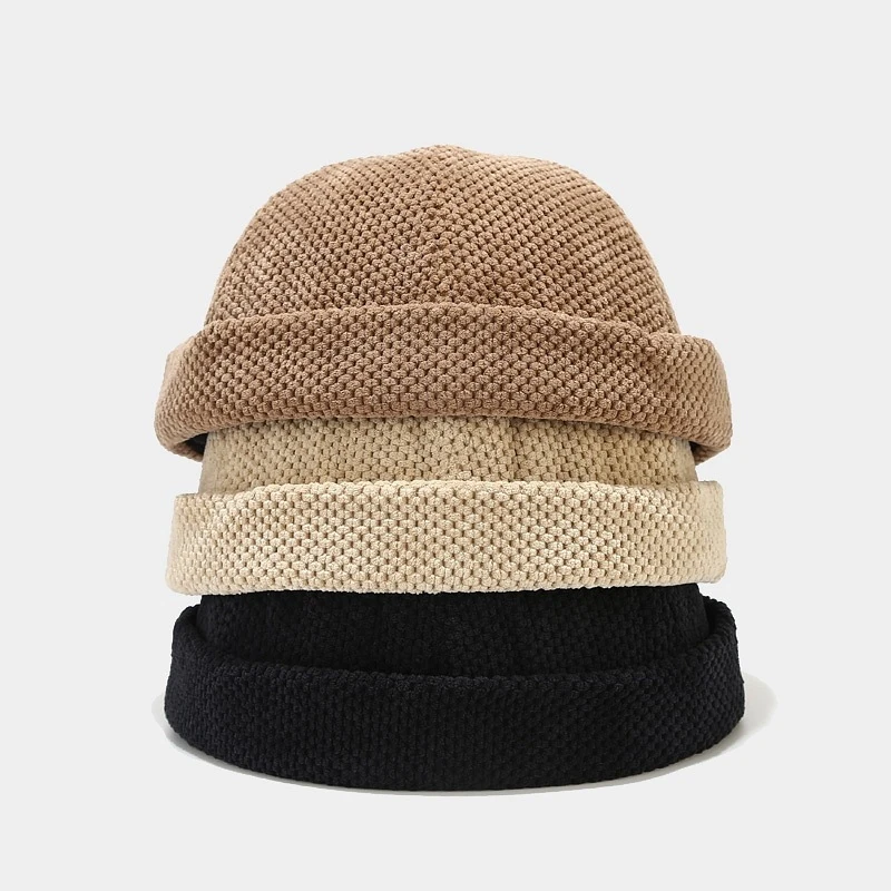Autumn Winter Women Men Melon Skin Hat Warm Retro Artistic Landlord Cap Hip Hop Yuppie Sailor Head Wrap Beanie