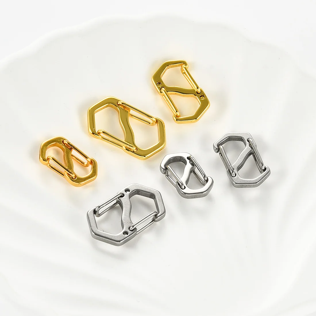 4pcs Stainless Steel S Buckle Lobster Clasp Double Opening Necklace Shortener Bracelet Connector Clip for DIY Jewelry Making