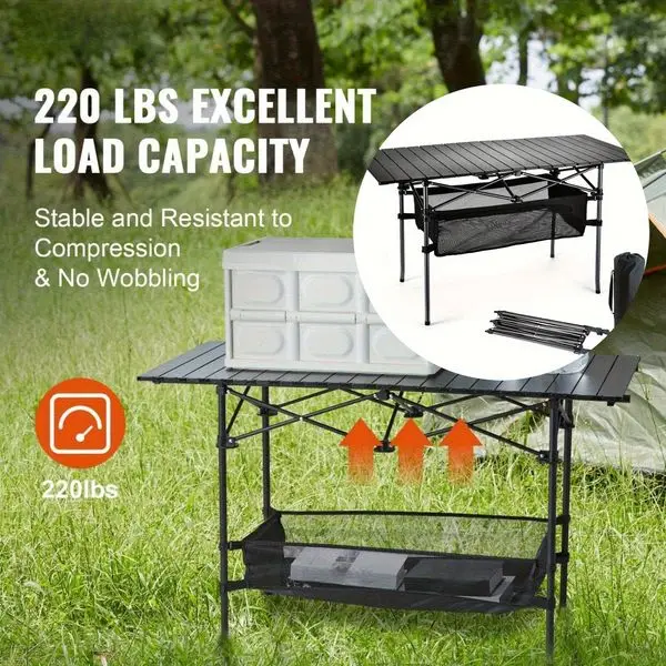

Folding Camping Table,Increase in height 24x16 inch Lightweight Fold Up Tables, Aluminum & Steel Outdoor Portable Side Desks
