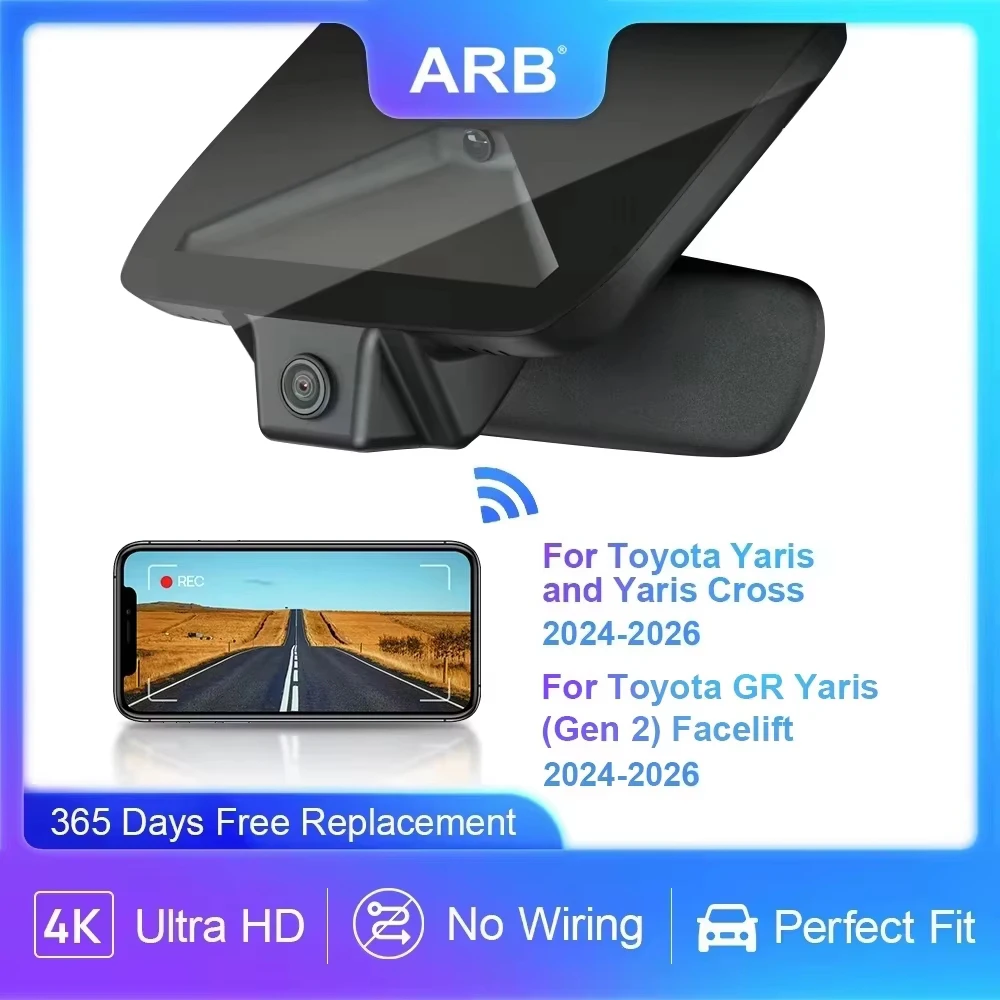 Vehicle Camera for Toyota Yaris/Yaris Cross 2024-2026, for GR Yaris 2024-2026, 4K High Resolution Perfect OEM Style ARB Car DVR