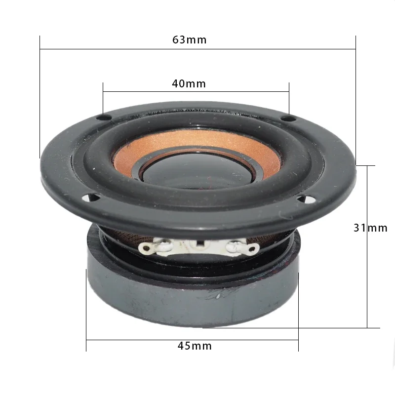 2 pcs/lot 2.5 Inch Audio 4 ohm 3W Magnetic Speakers Subwoofer 63mm Round Bass Loudspeaker DIY Home Amplifier Bluetooth Woofer