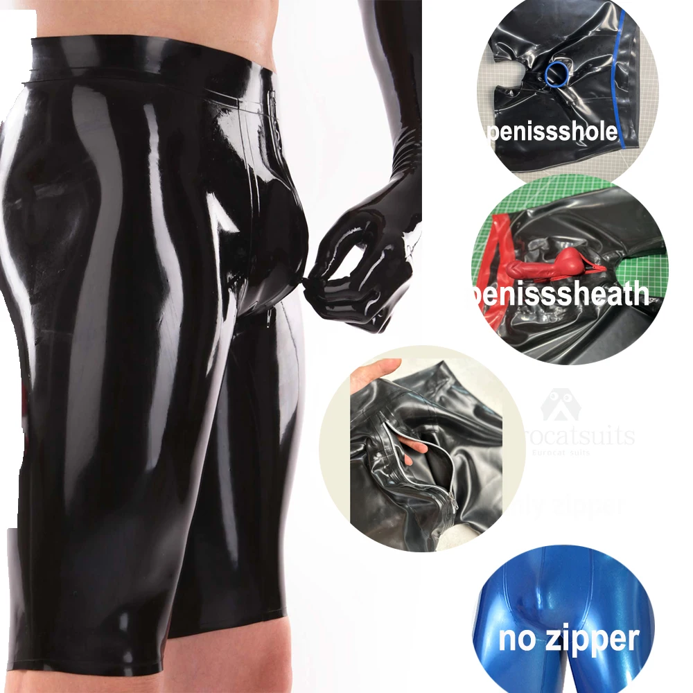 

Латексный комбинезон, брюки, короткие резиновые брюки, молния в промежности, мужские сексуальные леггинсы, боди, фетиш-шорты, мужские мокрые латексные шорты