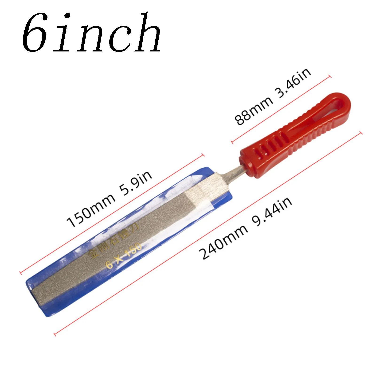 150# Diamond Flat File Diamond Flat File 1pc Diamond Needle Flat Red Wide-compability Practical High-quality Rock