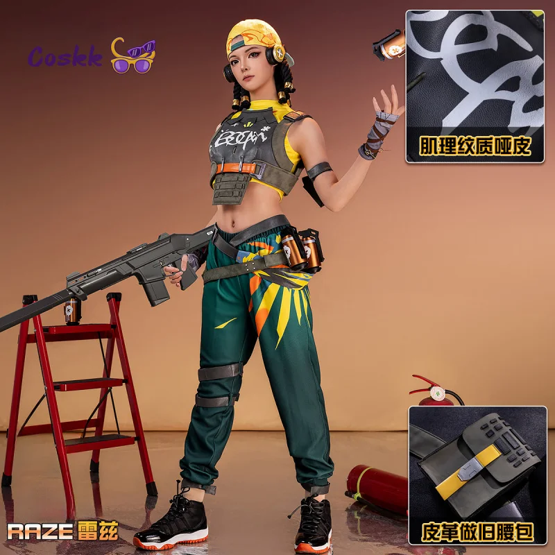 

Game Raze Cosplay Costume Women Top Pants Hat Uniform Hallowen Carnival Party Play Role Women Clothes Clothing New