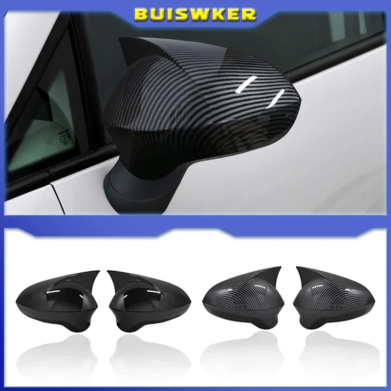 

2 Pieces High Quality ABS Plastic Bat Style Mirror Covers Caps RearView Mirror Piano Black For Seat ibiza Cupra 2009-2017