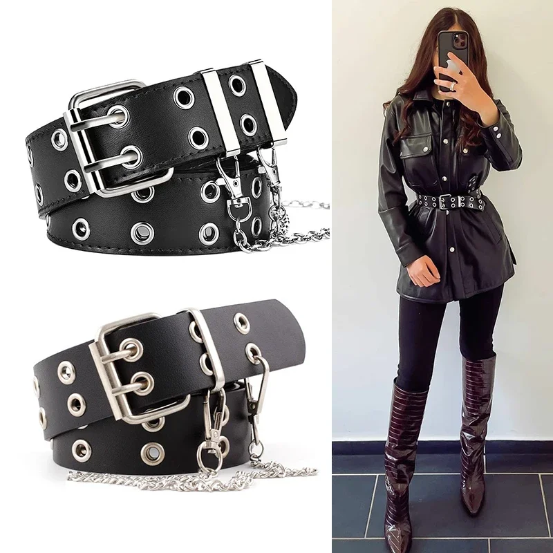Uni Jeans Belt Punk Gothic Belts For Women Men Waist Corset Cinturon Mujer Chain Ketting Riem High Quality Cummerbunds Cintos