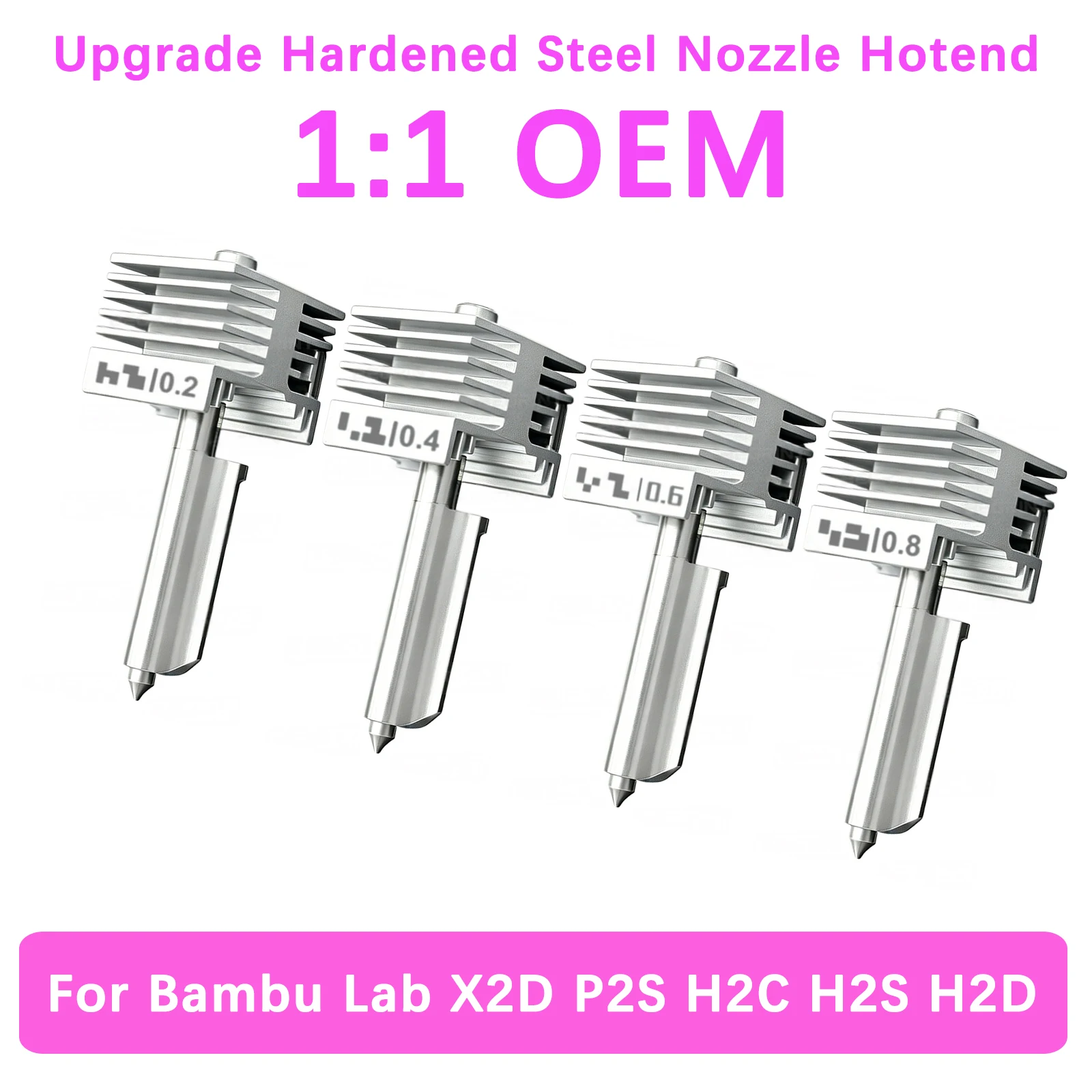 Kit Hotend All-In-One X2D Ad Alta Precisione Per Bambu Lab H2C H2S H2D P2S, Ugello In Acciaio Temprato, Qualità Simile All'originale-image
