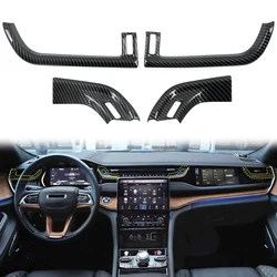 Car Accessories Fit for Jeep Grand Cherokee 2022 2023 Carbon Fiber Printed Interior Dashboard Air Vent Outlet Cover Trim 4pcs