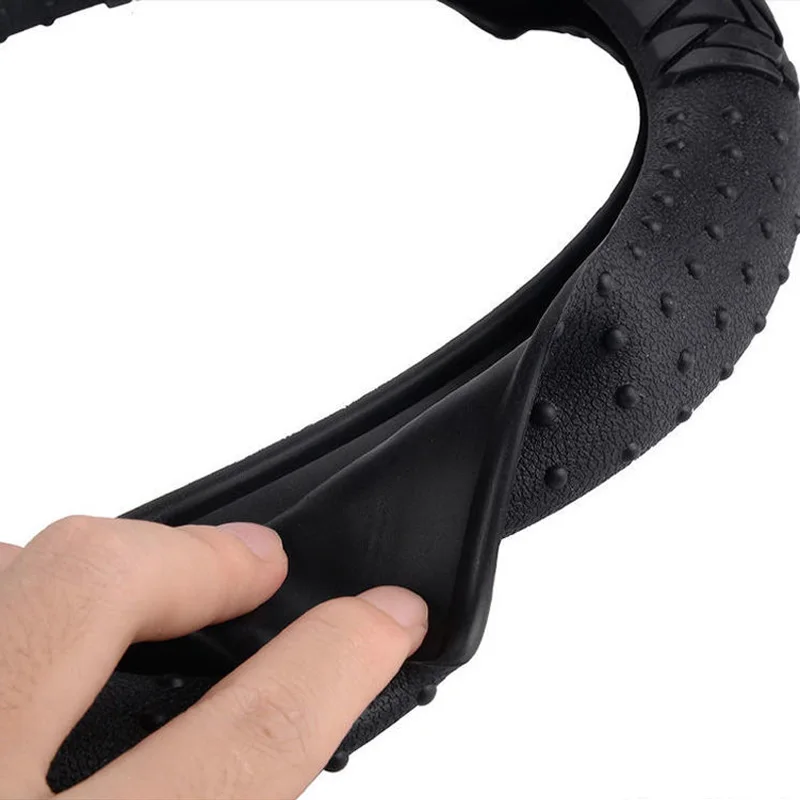 Silicone Car Steering Wheel Cover Universal Anti-slip Steer Protector Case Washable 38cm Car Interior Protector Covers