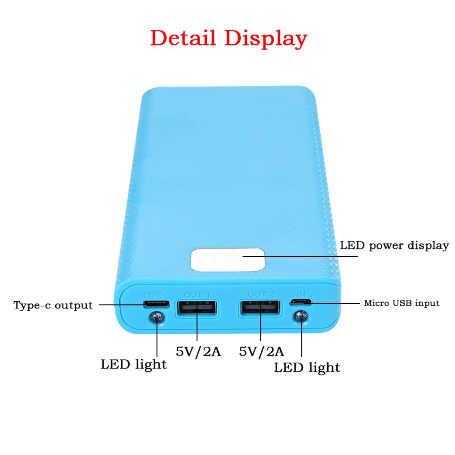 DIY 8*18650 Power Bank Case External 5V 2A Battery Charge Box Shell Micro USB Type C Charging Mobile Phones Portable