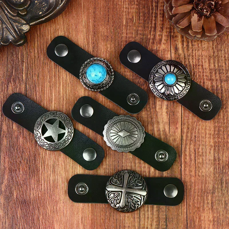 Western-Style Scarf Clips Silk Ring Neckwear Slide Fastener And Securing Loop Versatile Vintage Decorative Accessories For Men