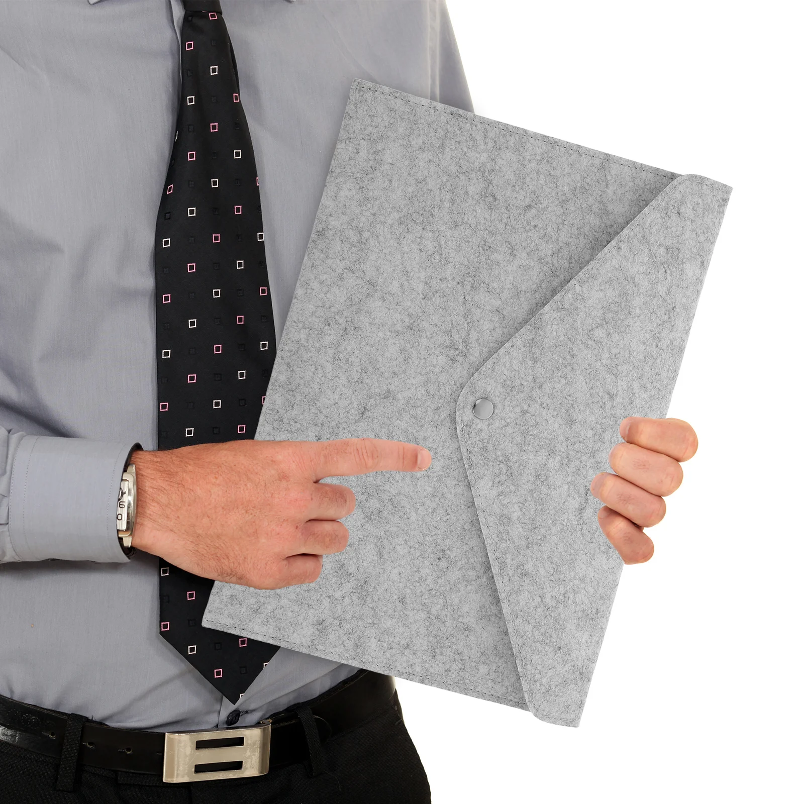 

Фетровая папка для файлов, портативный органайзер для бумаги, темно-серый, светло-серый, на пуговицах, сумка для документов, сумка-конверт, размер буквы