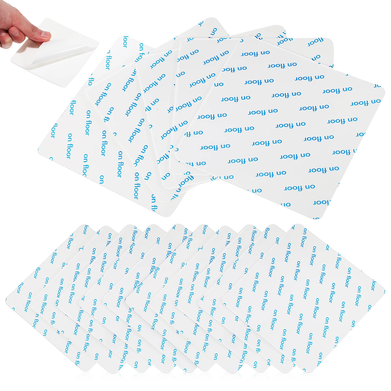 

16 Pcs Tape Stickers 100x100mm White Gripper Stickers For Floor Hardwood Area Rug Pad Floor Gripper For Rug Pad