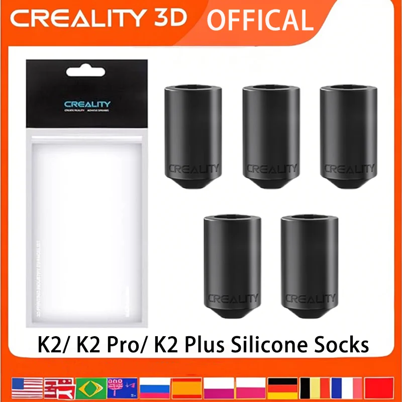 

﻿ Creality K2 Plus Silicone Socks, K2/ K2 Pro Hotend Silicone Cover 5PCS Heating Block Insulation Cover for K2 3D printer