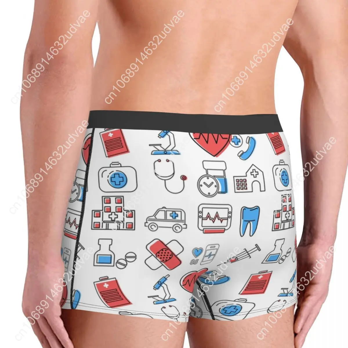 Custom Nursing Supplies Pattern Underwear Men Stretch Funny Nurse Pattern Boxer Briefs