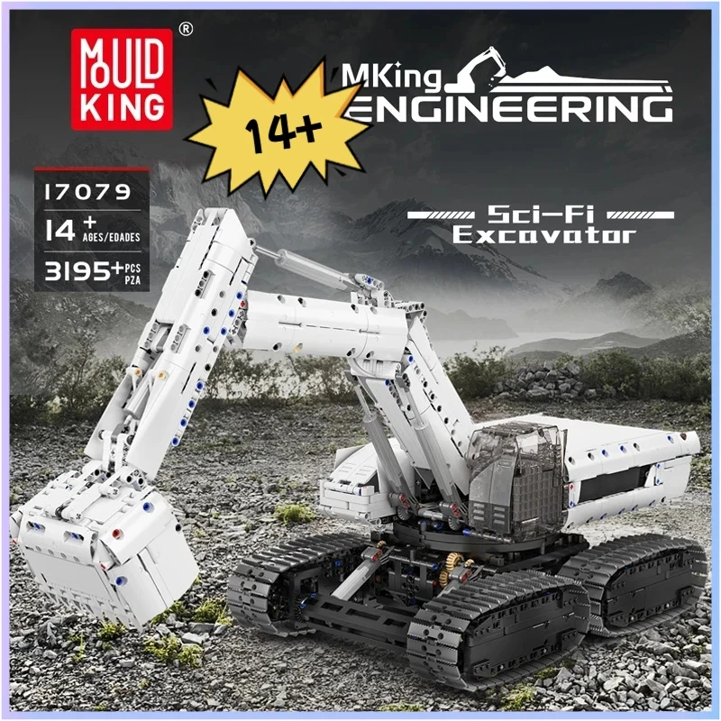 

Mould King 17079 Technical Car Toys The RC Sci-Fi Excavator Building Block Enginerring Truck Brick Set Kids Christmas Gift
