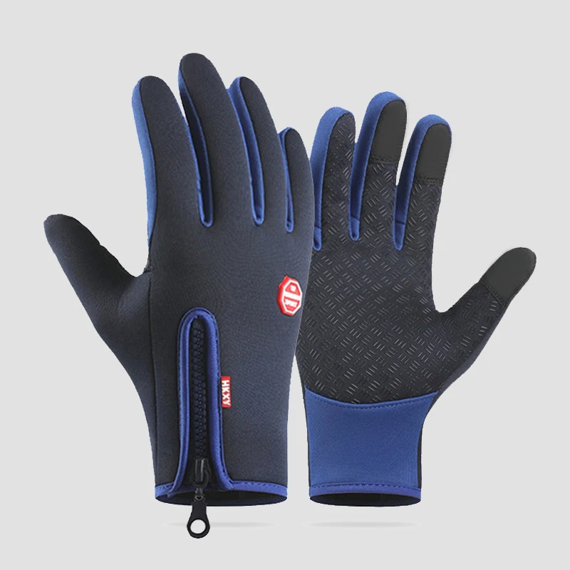 Touchscreen-Winter-warme Handschuhe für Männer und Frauen, rutschfest, wasserabweisend, winddicht, Radfahren, Wandern, Camping, Fahren, Handschuhe mit Reißverschluss – Detail 10