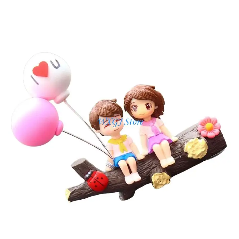 

37JE Lovable Couple Car Dashboard Ornament Strong Resin Automotive Decoration Vehicle Accessories for Couple & Friend