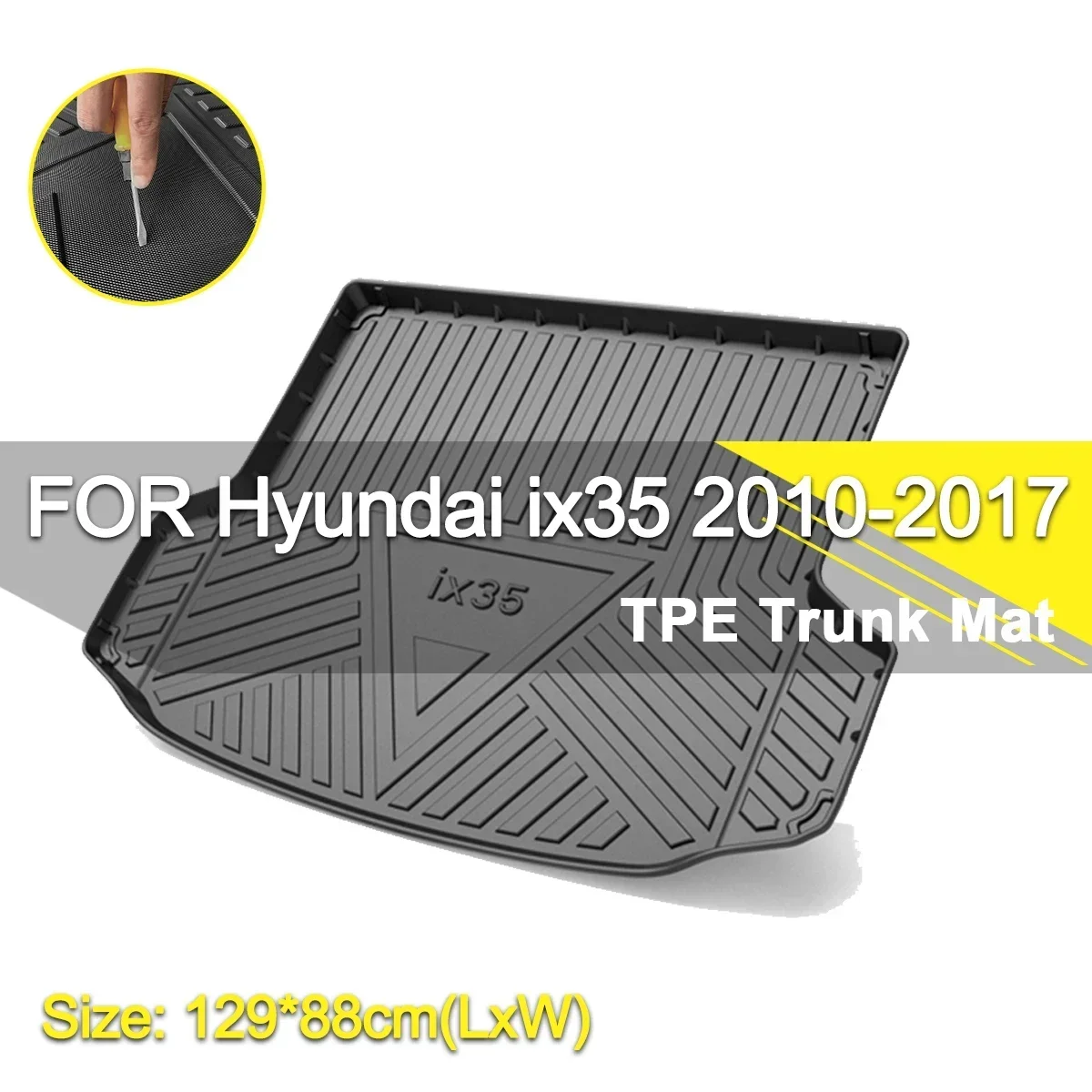 

Car Rear Trunk Cover Mat Waterproof Non-Slip Rubber TPE Cargo Liner Accessories For Hyundai ix35 2010-2017