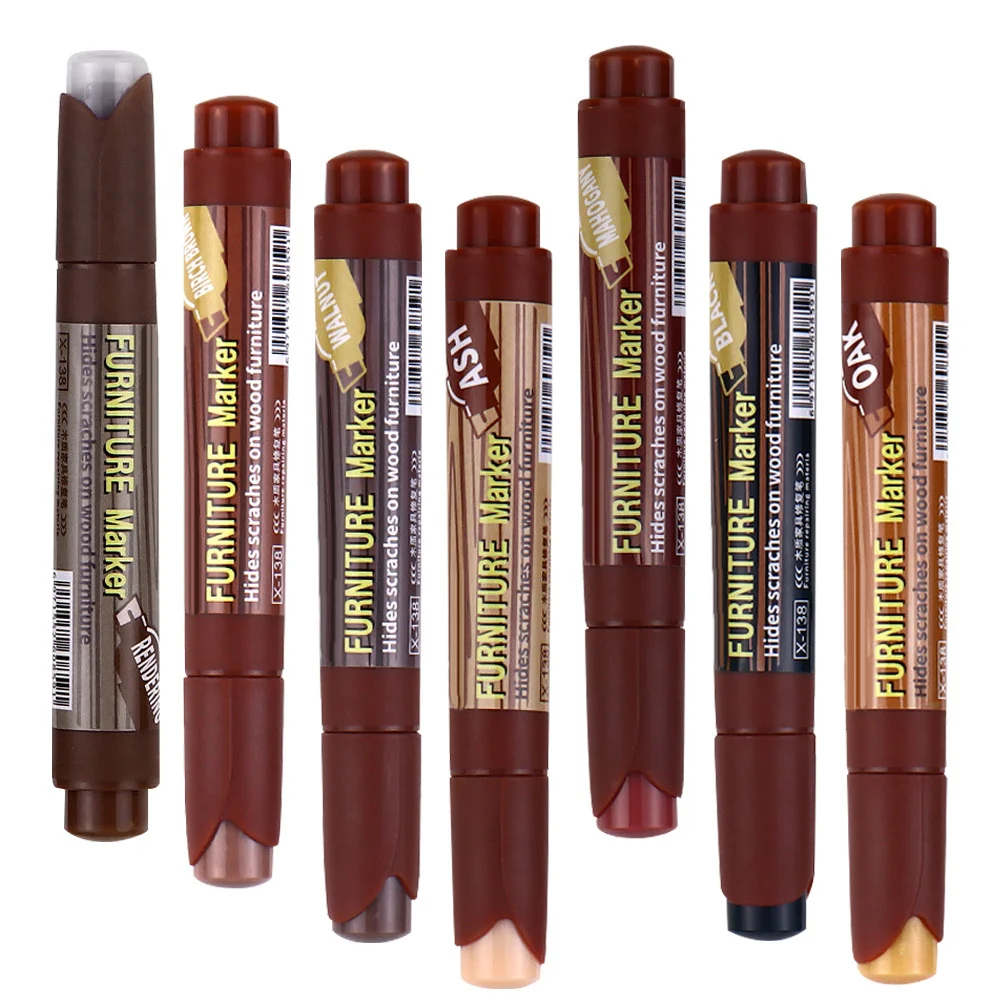 

7Pcs Furniture Repair Pens Touch-Up Markers Quick Dry Multi-Color Wood Scratch Repair Kit Furniture Touch-Up Markers
