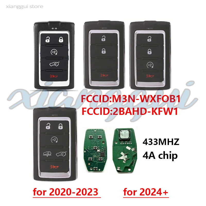 

FCCId:M3NWXF0B1 2BAHD-KFW1 4A Chip 433mhz Car Key Remote for Jeep Grand Cherokee L Wagoneer 2021 2022 2023 2024+