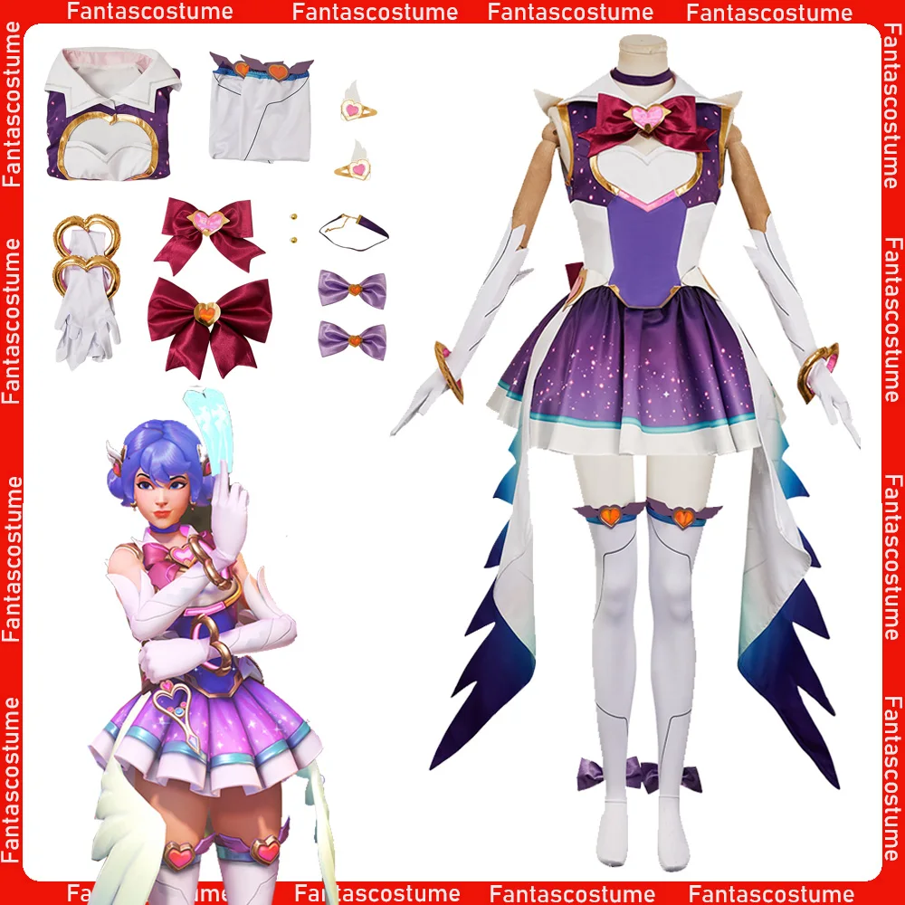 

Game OW Roleplay Kiriko Costume Cosplay Lolita Women Girls Dress Gloves Earrings Necklace Socks Bow Tie Suit Halloween Carnival