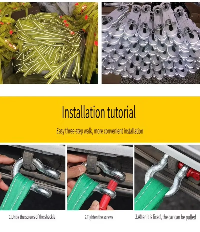 Car Towing Rope Off-road Vehicle Can Tow 5-25Tons Rescue Towing Rope Version Which Is Very Reliable and Wear-resistant