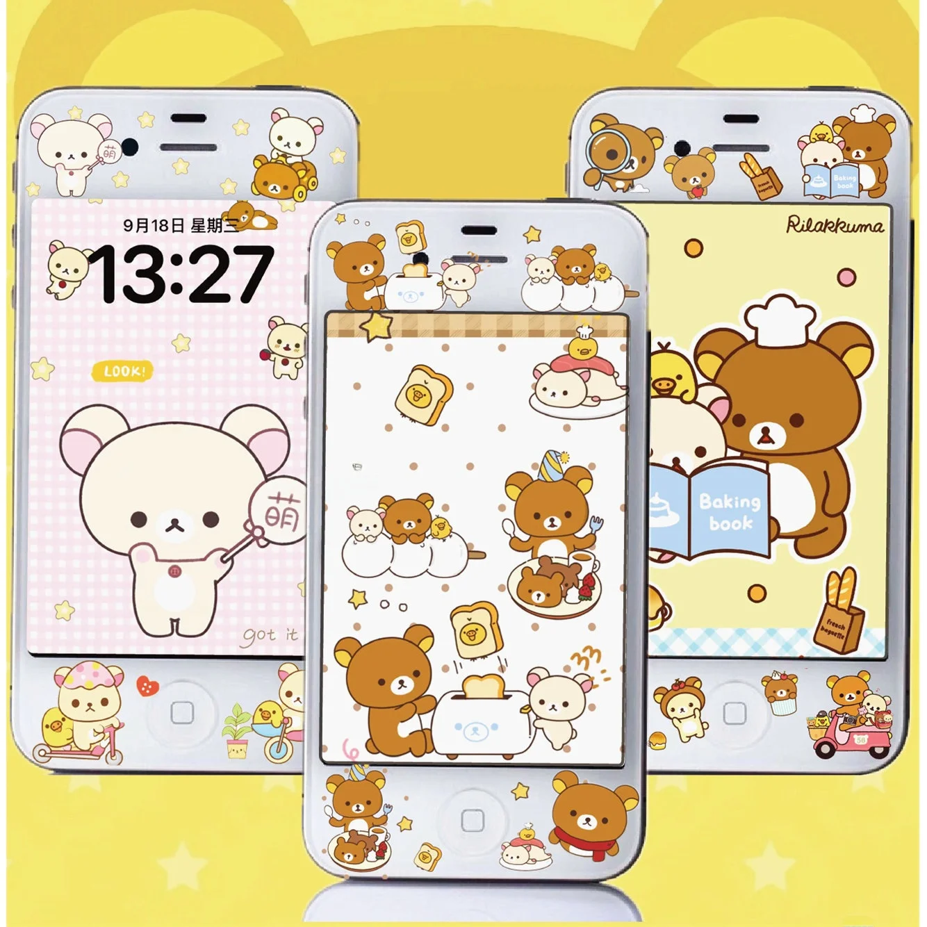 

Cute Cartoon Bear Tempered Glass Film for SE iPhone 4s 5s 5se 3se 25 Full Screen 6 Color Film Easy Bear 7plus 6s 6sp