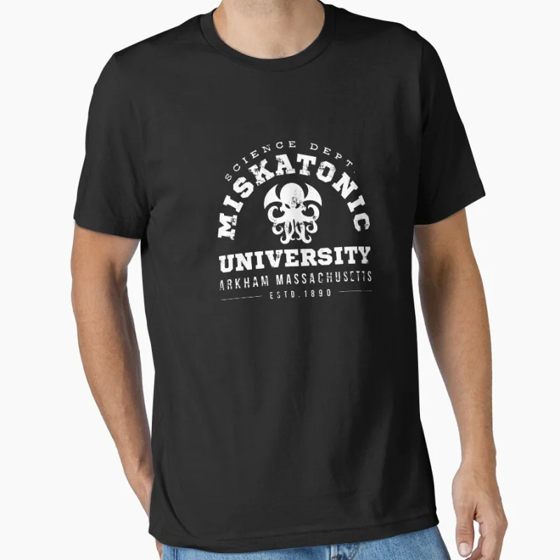 

Miskatonic university 1128 Scary Halloween Gift T shirt Large size Tops Horror Cthulhu Scifi Print clothes
