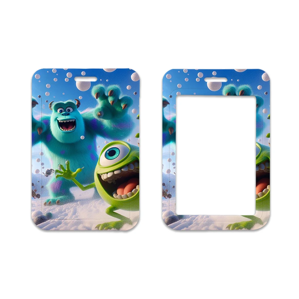 

Movie Hard Plastic Card Holder Monsters University Disney with Themed Lanyard ID Badge Protector for Work School Access Cards