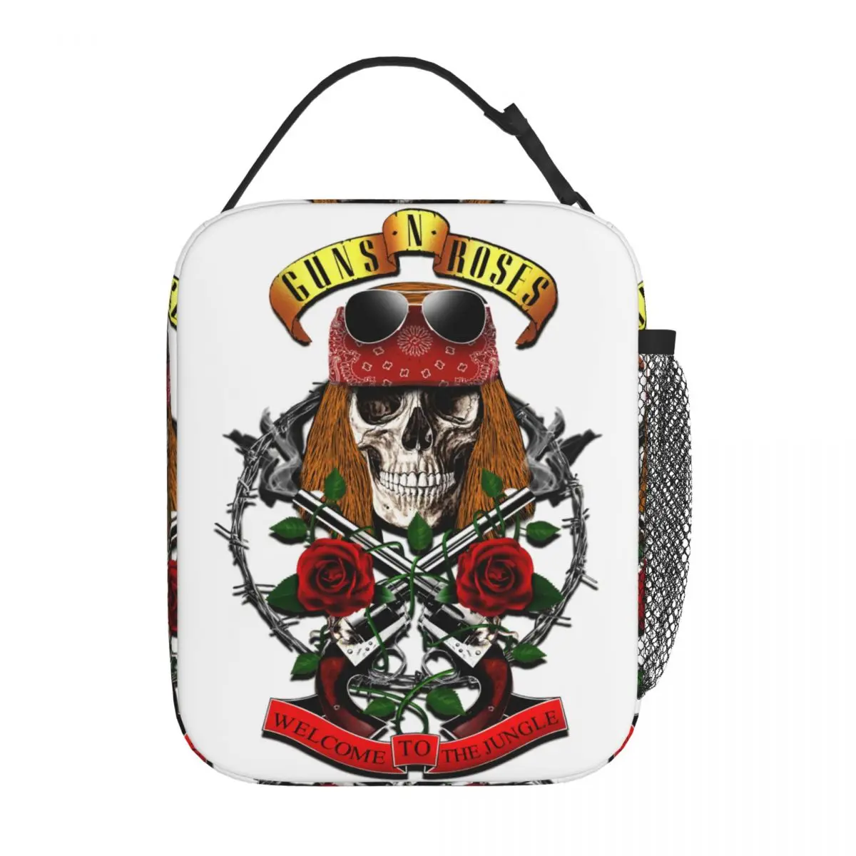 Guns N Roses Rock Axl Accessories Insulated Lunch Tote Bag Welcome To The Jungle Song Merch Food Lunch Box Cooler Thermal