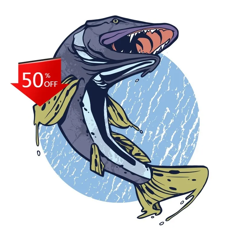Muskie Sticker Fishing Fresh Water Fly Musky Hunter Angler Outdoors Lake Camper Bodywork Laptop Phone