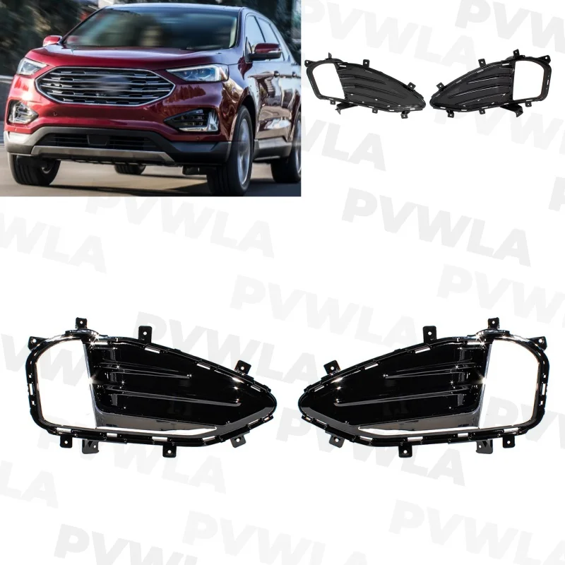 

Pair Left+ Right Side Fog Light Lamp Grille Cover For Ford Edge Sport 2019 2020 2021 2022 KT4B-15B200-KAW KT4B-15B201-KAW