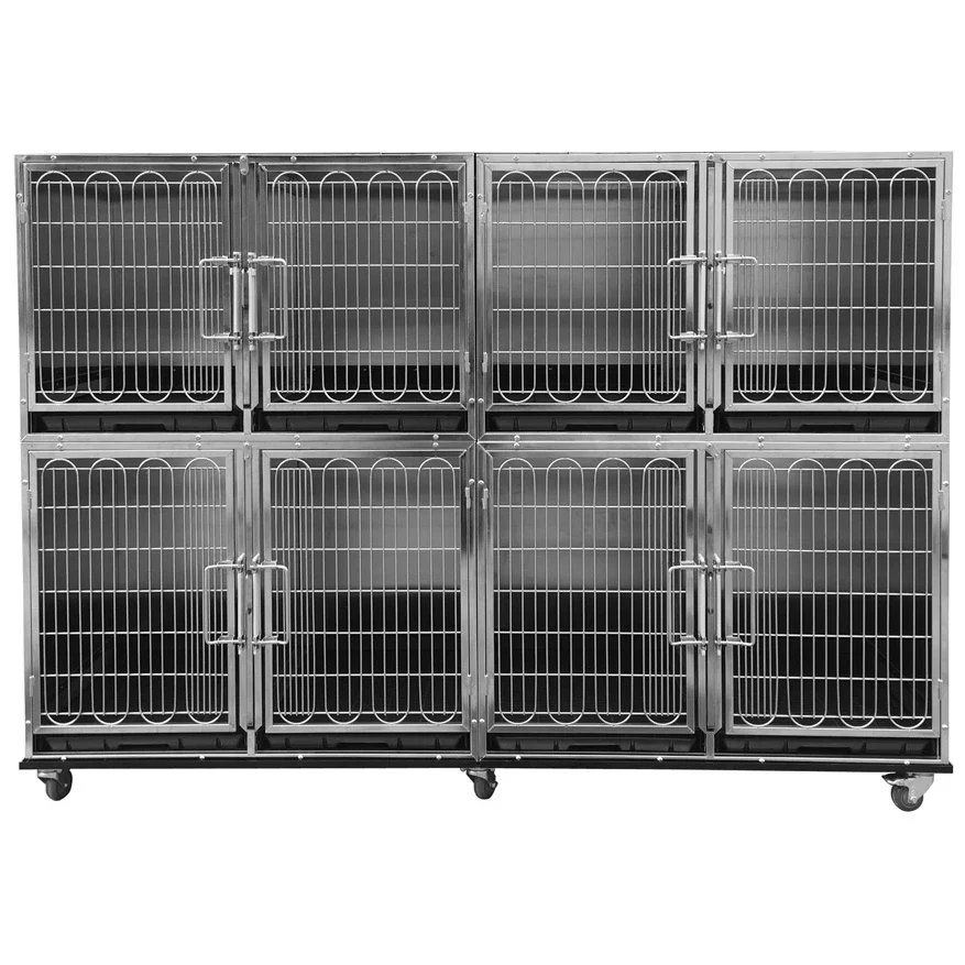 Heavy Duty Large Small Stainless Steel Animal Vet Puppies Pet Dog Kennels Cat Cages Crates Cage Bank For Dogs